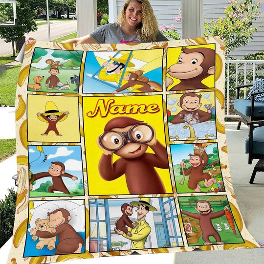 Personalized Curious George Blanket Curious George Fleece
