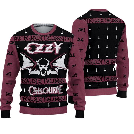 Ozzy Osbourne Fan Gifts 2024 Christmas Ugly Sweater