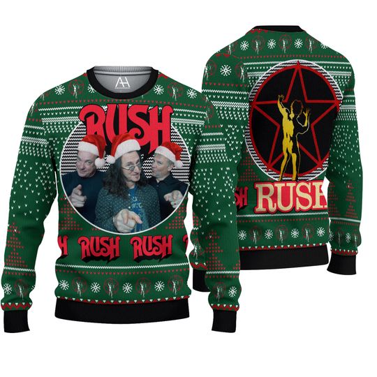 Rush Band 3D Sweater, Cute Ugly Christmas Sweater