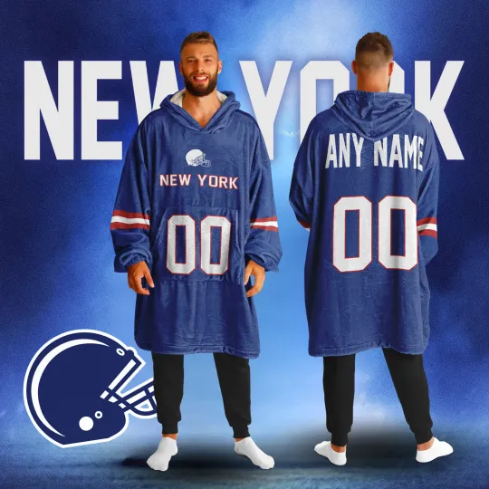 Discover Personalized New York Unisex Adult Hoodie Blanket | Football Wearable Blanket