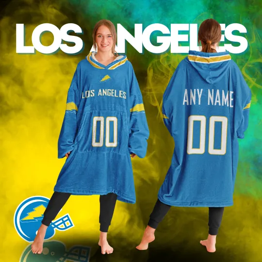 Discover Personalized Los Angeles Unisex Adult Hoodie Blanket | Football Wearable Blanket