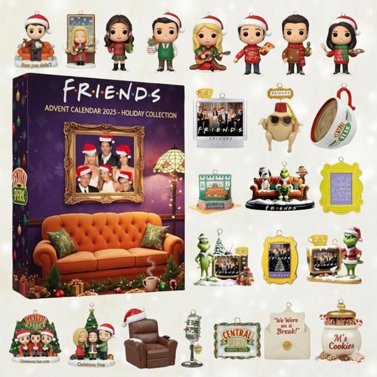 Friends Advent Calendar 2025, Friends Xmas Calendar Box, TV Show Christmas Countdown Box, Central Perk Holiday Collectible Gift Set