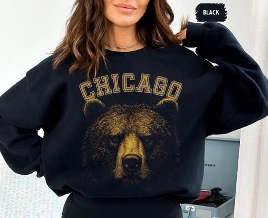 Discover Retro Chicago Football Sweatshirt, Vintage Chicago Football Crewneck, Unisex Fans Sweater, Team Apparel, Sports Fan Gift, Windy City sweat
