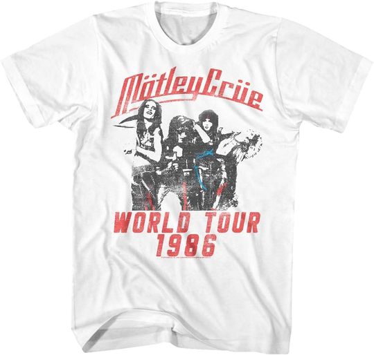 Discover Motley Crue 1986 American Heavy Metal Band Tour T-Shirt