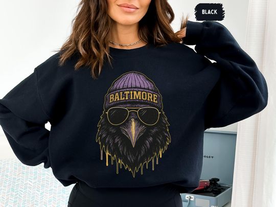Discover Baltimore Football Sweatshirt | Retro Baltimore Fan Gift, Unisex Crewneck, Cozy Winter City Pride, Sports Team Apparel, Game day Sweater