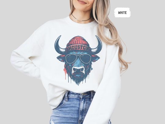 Discover Vintage Houston Football Sweatshirt, Retro Distressed Football Sweater, Men's Women's Sports Fan Gift, Texas Football Team Jumper, Houston