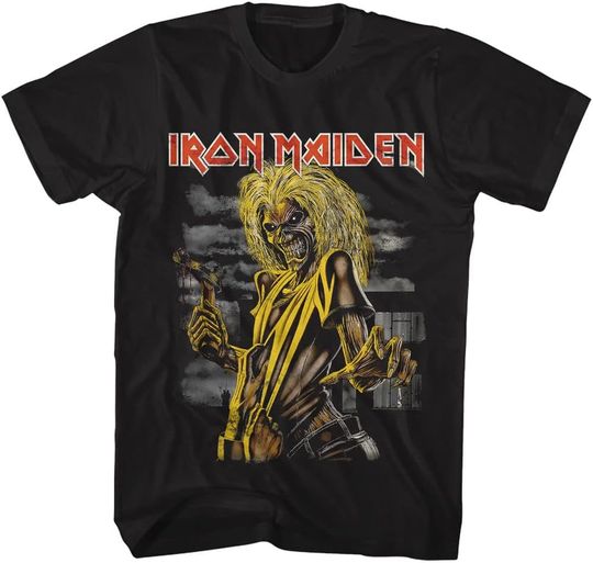 Discover Iron Maiden Killers Album Cover T-Shirt Men Short Sleeve Classic Rock Graphic Tee
