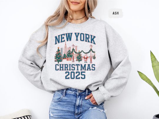Discover New York Christmas 2025 Sweatshirt, Holiday Crewneck Jumper, Festive Sweatshirt for Men and Women, Christmas Gift Idea, Winter Apparel