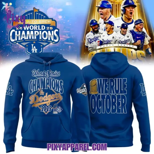 Discover L.@. D@d@gers World Series Champs 2025 “We Rule October” Hoodie