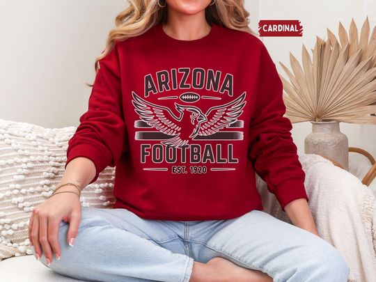 Discover Vintage Arizonna Football Sweatshirt, Retro Sports Crewneck Jumper, Football Fan Gift, Arizonna Unisex Sweatshirt, Athletic Team Sweater, Cozy