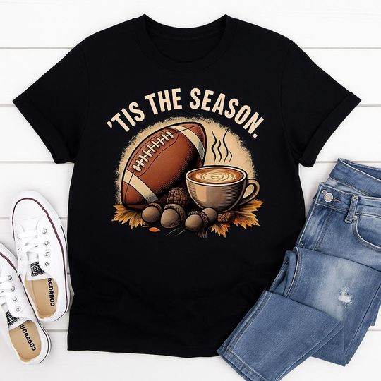 Discover Cozy Football Tee, 'Tis the Season Unisex Cotton Tee, Fall Apparel, Sports Fan Shirt, Gifts for Him, Tailgating Outfit