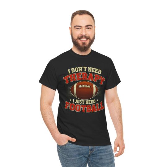 Discover Football Therapy Tee - Unisex Cotton T-Shirt, Sports Gift, Casual Wear, Game Day Shirt, Football Lover Apparel