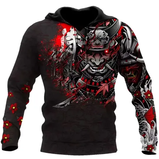 Discover Unisex Viking Style 3D Armor Pullover Hoodie Warm Fabric Norse Print