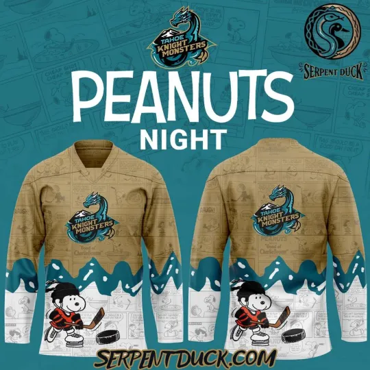 Discover Personalize Tahoe Knight Monsters 75th Anniversary of Peanuts Hockey Shirt Men's