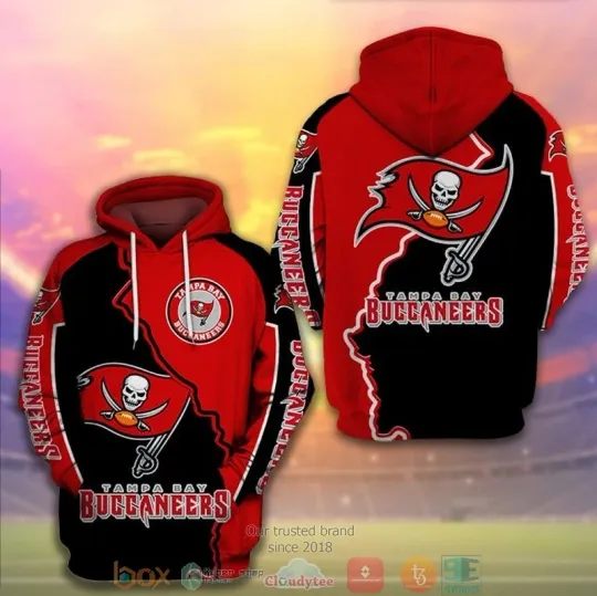 Discover football Tampa Bay Logo Black Red 3D Hoodie