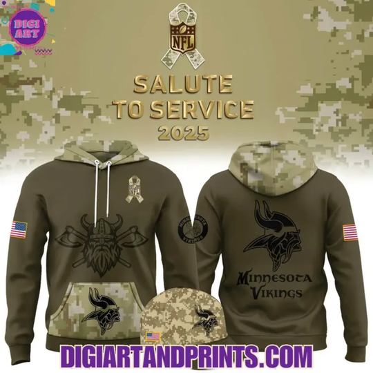 Discover Salute To Service Vikings Hoodie, Gift For Fans, Christmas Gift