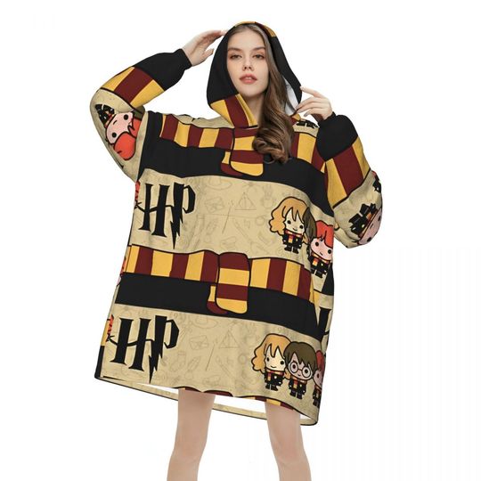 Discover Harrys Potters Magic School Wearable Blanket Hoodie Warm Cozy Large Blanket Hoodie