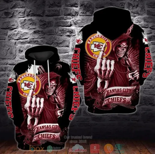 Discover football Kansas Death God 3D Hoodie, Gift For Fans, Christmas Gift