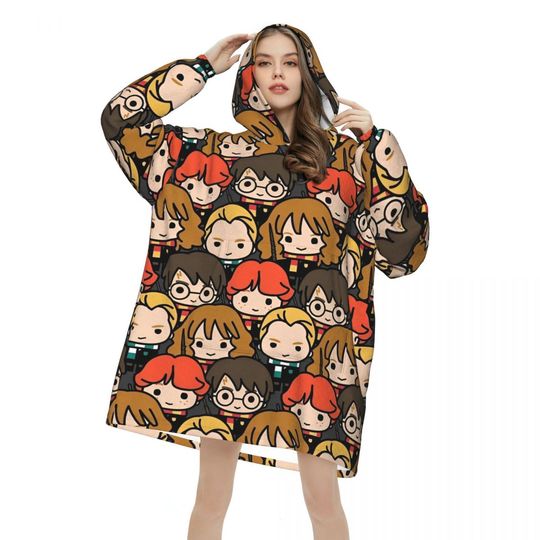 Discover Oversized Harrys Potters Magic School Wearable Blanket Winter Gifts