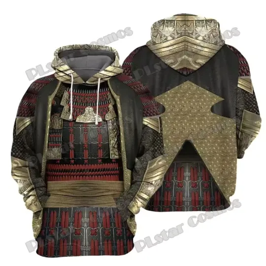 3D Printed Armor Hoodie Viking Warrior Design Casual Pullover Sweatshirt for Men