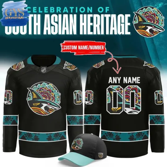Discover Personalized San Jose Sharks 2025 South Asian Culture Night Hockey Shirt Men's