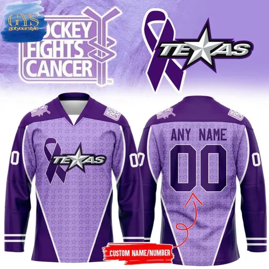 Discover Personalized Texas Stars Hockey Fighting Cancer Hockey Shirt Men's Fan Gear Gift