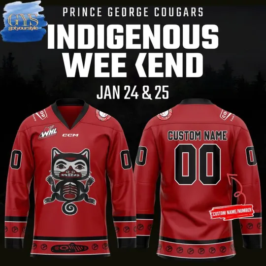 Discover Personalized Prince George Cougars 2025 Indigenous Weekend Hockey Shirt Men's