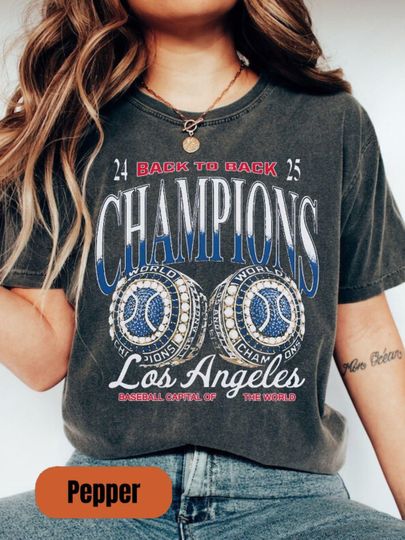 Discover La Baseball Back to Back Champs Shirt, World 2025 Shirt, Baseball Vintage Sweatshirt, Baseball Lover Shirts, Christmas Gift