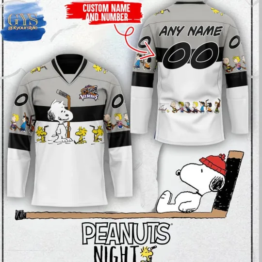 Discover Personalize Knoxville Ice Bears Peanuts Night Hockey Shirt All Printed Xmas Gift