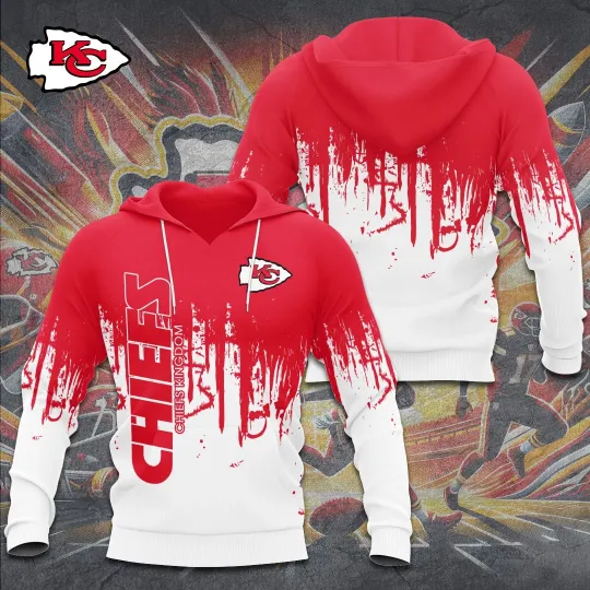 Discover Kansas Kingdom Red Splash Game Day Hoodie, Gift For Fans, Christmas Gift