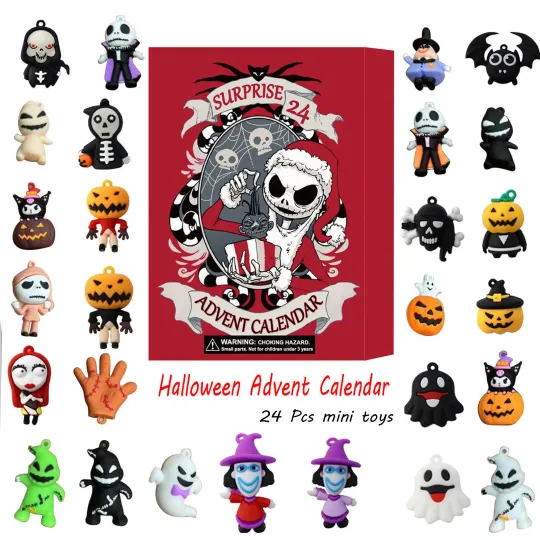 Discover 2025 Halloween Advent Calendar 24Pcs Halloween Figures Doll Toy Boys/Girls Gift
