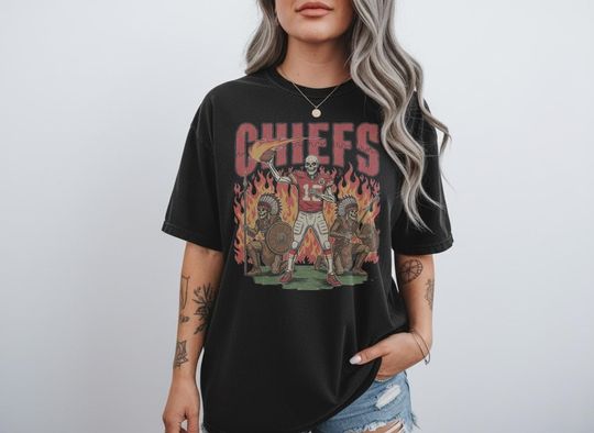 Retro Chiefs Football T-Shirt, Vintage 90s Style