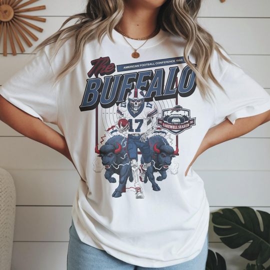 Buffalo Bills Vintage Skull T-Shirt, Retro Football Gameday Tee
