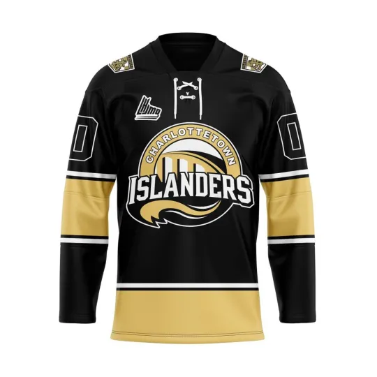Discover Personalized Charlottetown Islanders Black Lace Hockey Shirt Men's Fan Gear Gift