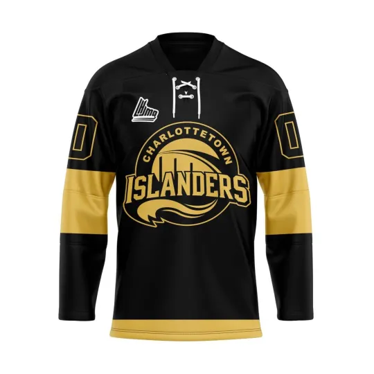 Discover Personalized Charlottetown Islanders Gold Lace Hockey Shirt Men's Fan Gear Gift