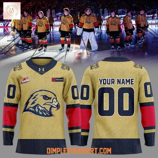Discover Personalized Portland Winterhawks 50th Anniversary Golden Uniform Hockey Shirt