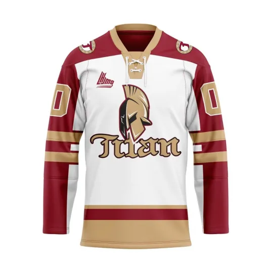 Discover Personalized Acadie-Bathurst Titan White Lace Hockey Shirt Men's Fan Gear Gift