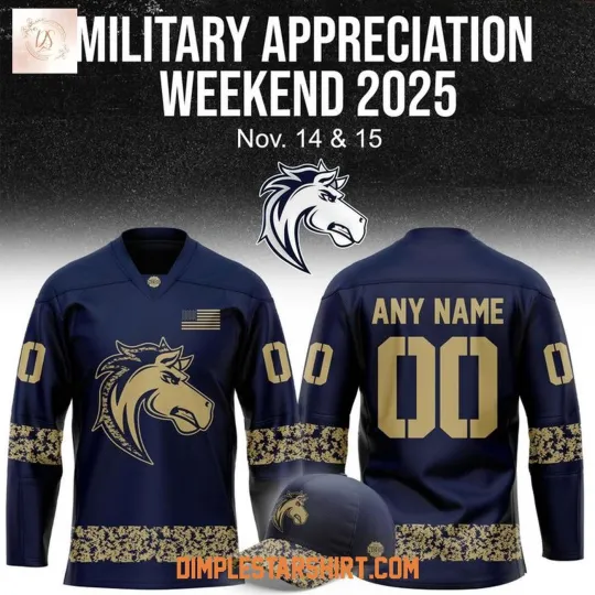Discover Personalize Ogden Mustangs Military Appreciation Weekend 2025 Hockey Shirt Men's