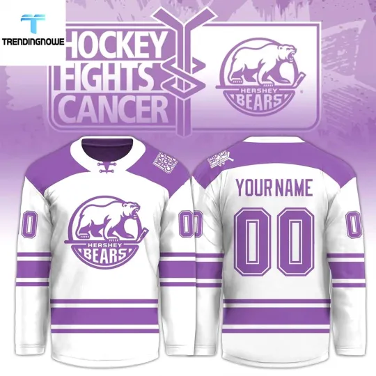 Discover Personalized Hershey Bears Hockey Fights Cancer 2025 Hockey Shirt Men's Fan Gear
