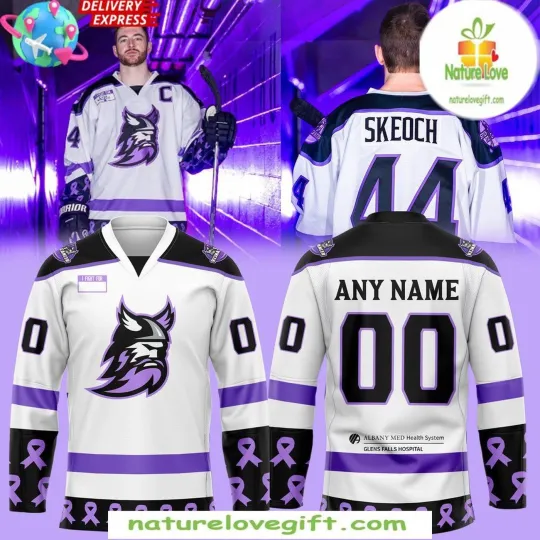 Discover Custom Adirondack Thunder Fight Cancer 2025 Hockey Shirt Men's Fan Gear Gift