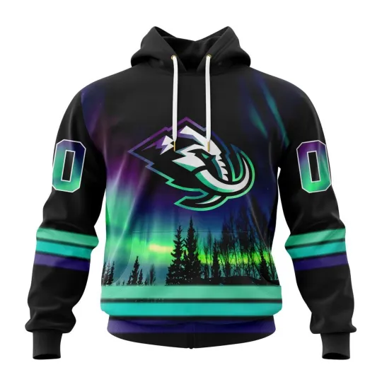 Personalized Utah Mammoth Hoodie Special Design With Northern Lights