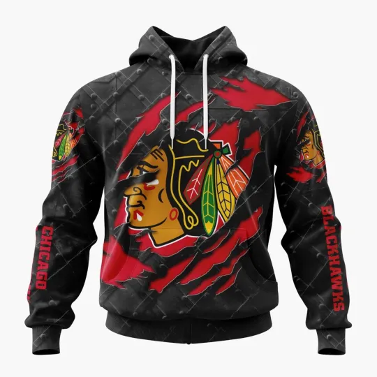 Discover Personalized Chicago Blackhawks Hoodie Special Black Metal Design