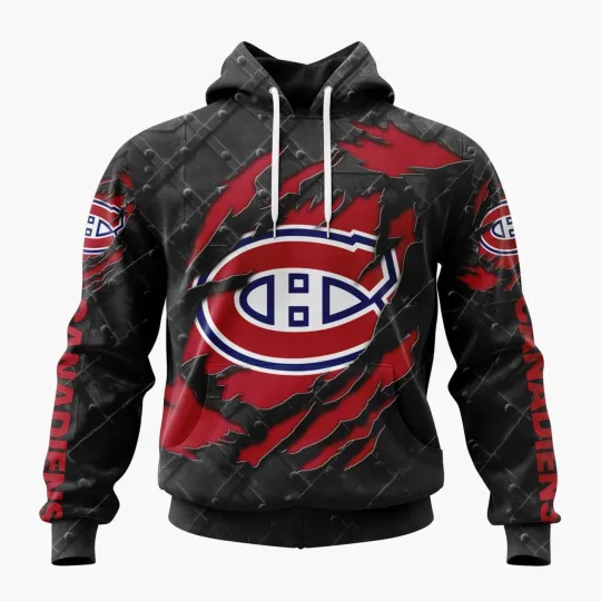 Personalized Montreal Canadiens Hoodie Special Black Metal Design