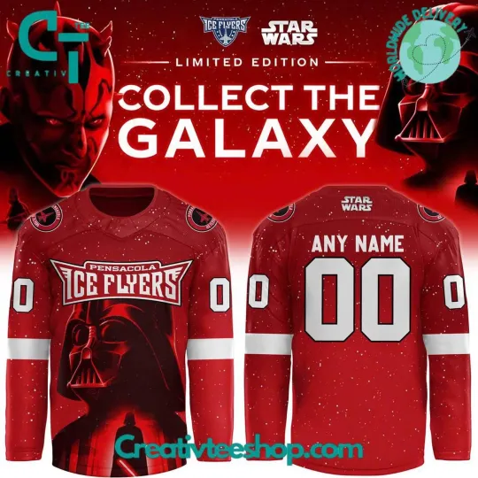 Discover Personalized Pensacola Ice Flyers x Star Wars Hockey Shirt Men's Fan Gear Gift