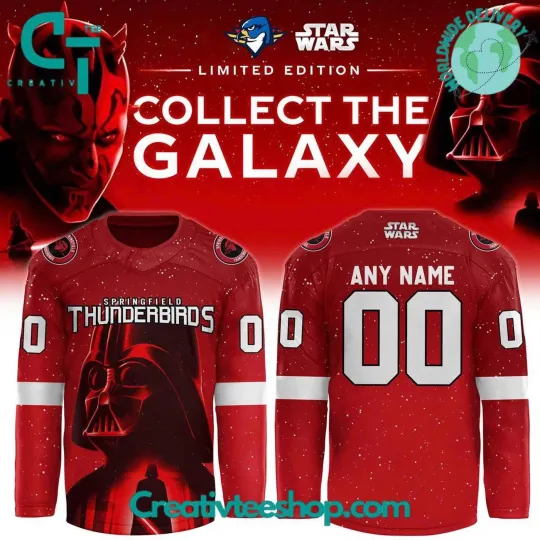 Personalized Springfield Thunderbirds x Star Wars Hockey Shirt Men's Fan Gear
