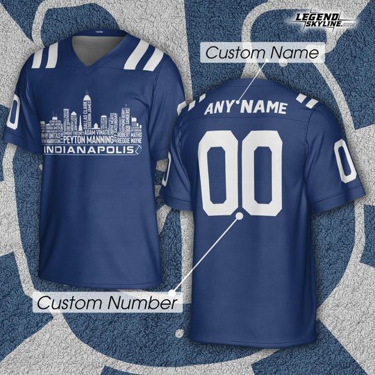 Discover Indianapolis Custom Football Jersey with Embroidered Name and Number