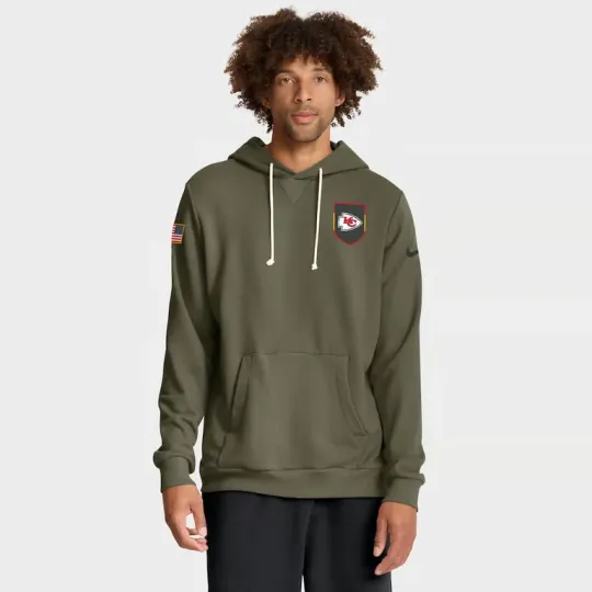 Kansas 2025 Salute to Service Sideline Standard Issue Dri-FIT Hoodie - Olive