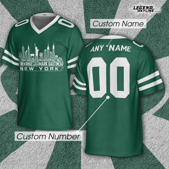 Discover New York J Custom Football Jersey - Team Legends, Skyline Shirt, Personalized Name & Number