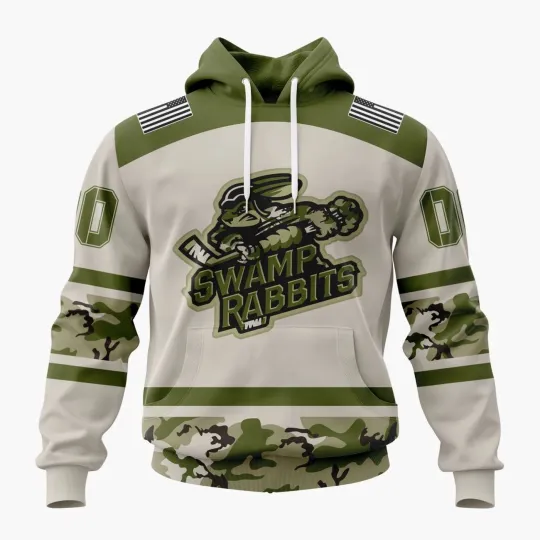 Personalized Greenville Swamp Rabbits Hoodie Military Appreciation Design