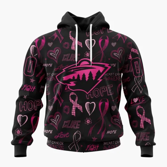 Discover Personalized Minnesota Wild Hoodie Special Pink Breast Cancer Awareness